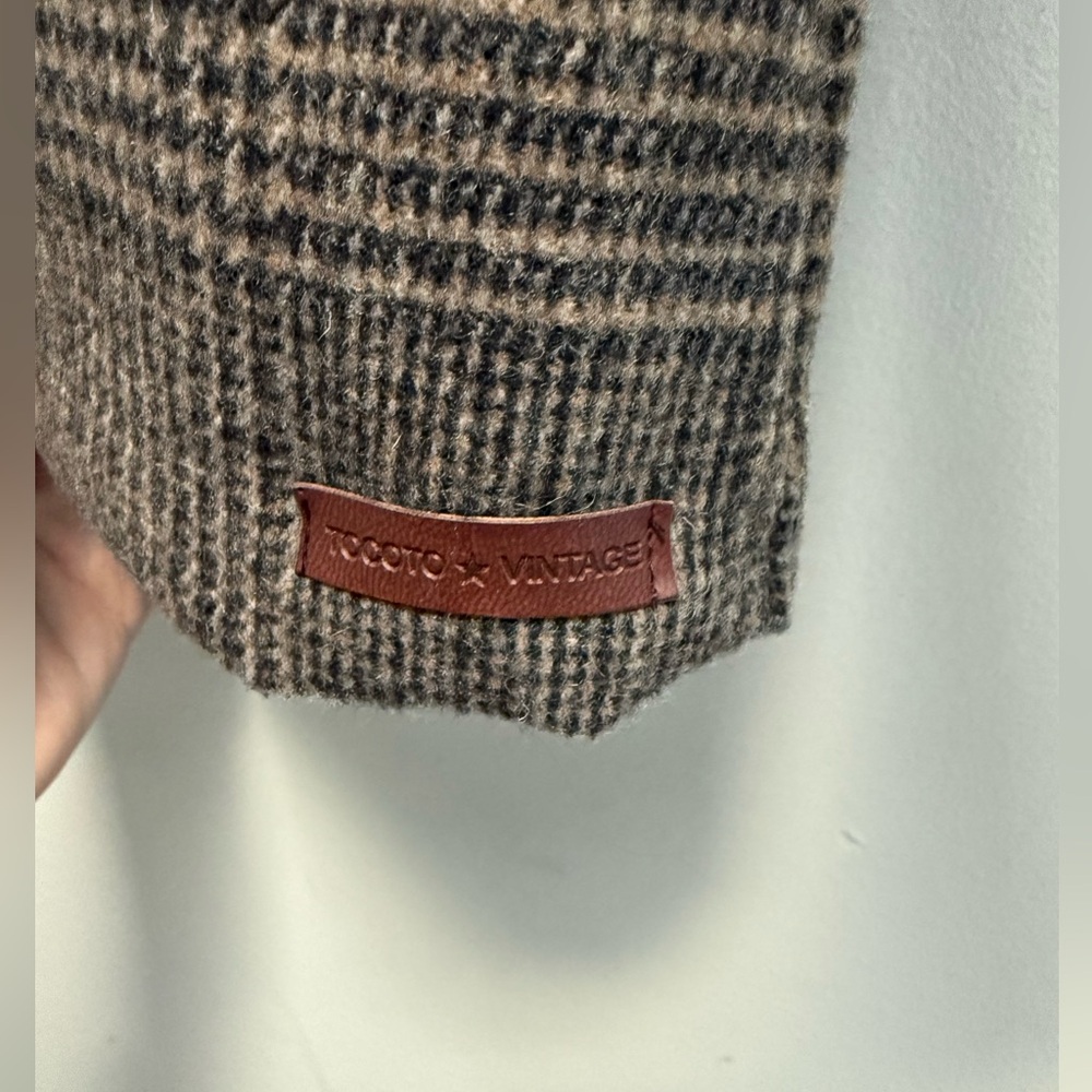 TOCOTO VINTAGE Kids Brown and Gray Plaid Coat with Bunny Ears Hood - size 2T - Picture 2 of 10